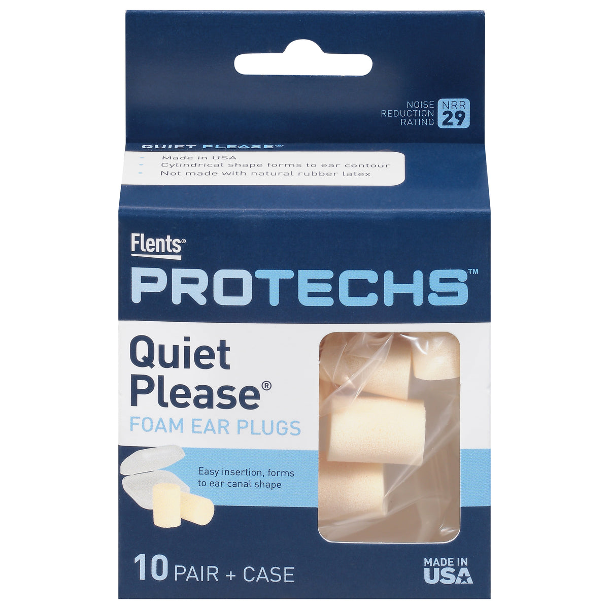 Flents Quiet Time Foam Ear Plugs, 10 Pair + Case
