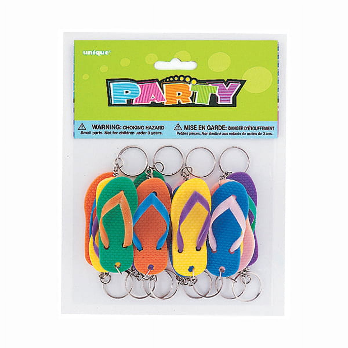 Unique Party Favors Flip Flop Keychains, 6 count