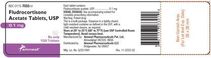 FLUDROCORTISONE TB 0.1MG 100