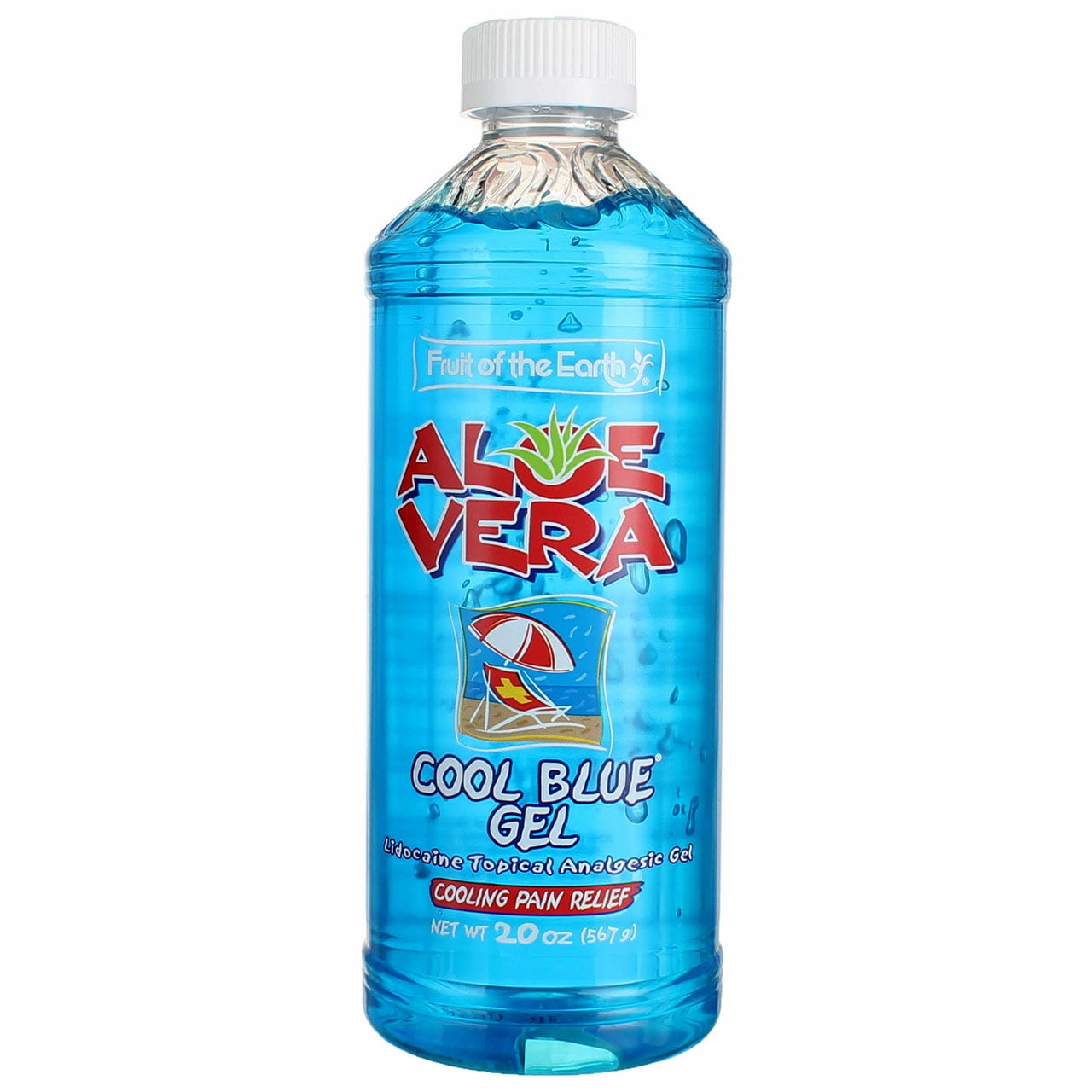 ALOE VERA COOL BLUE 1%LIDO GEL 20OZ FOTE