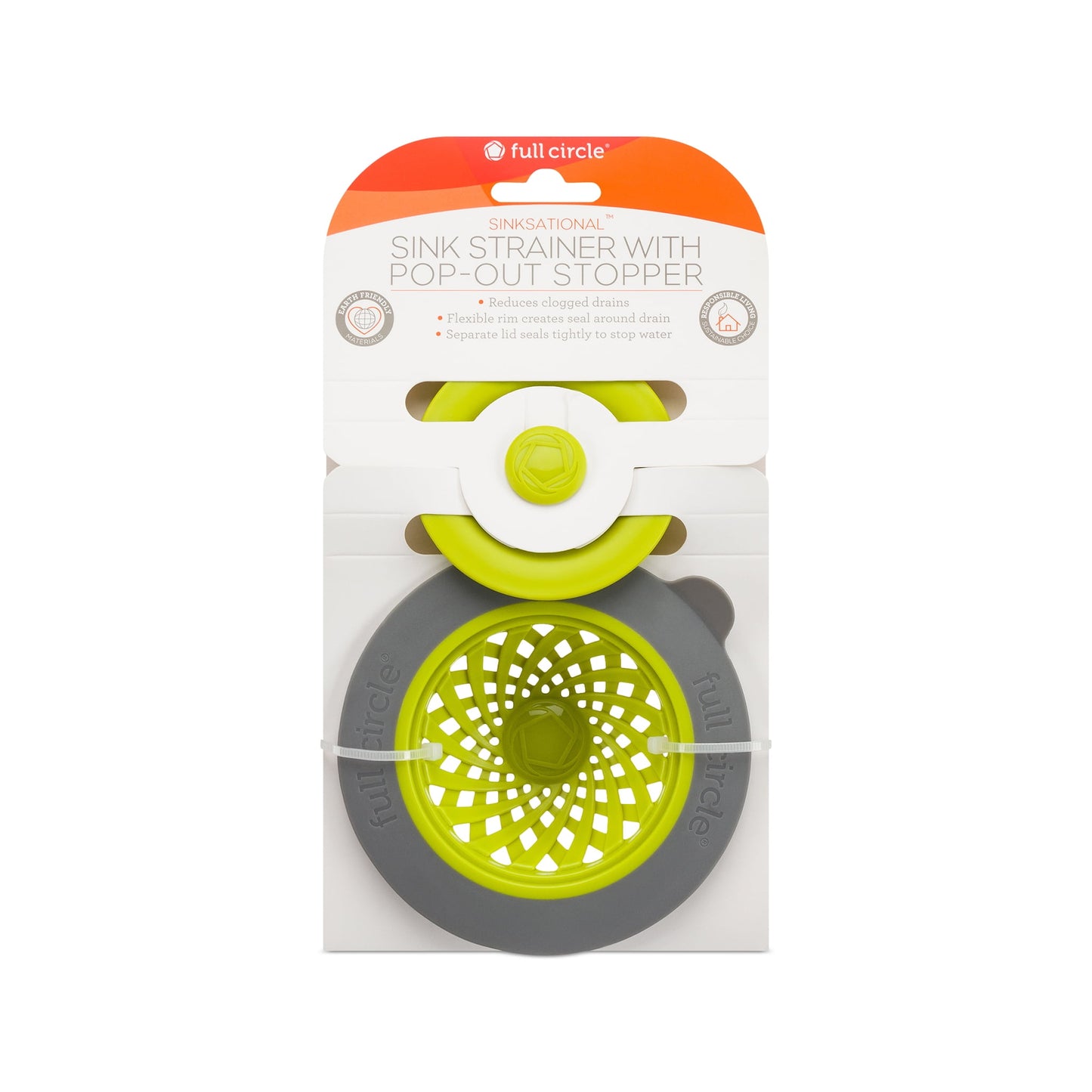 FULL CIRCLE SINK STRAINER,GRAY/WHITE