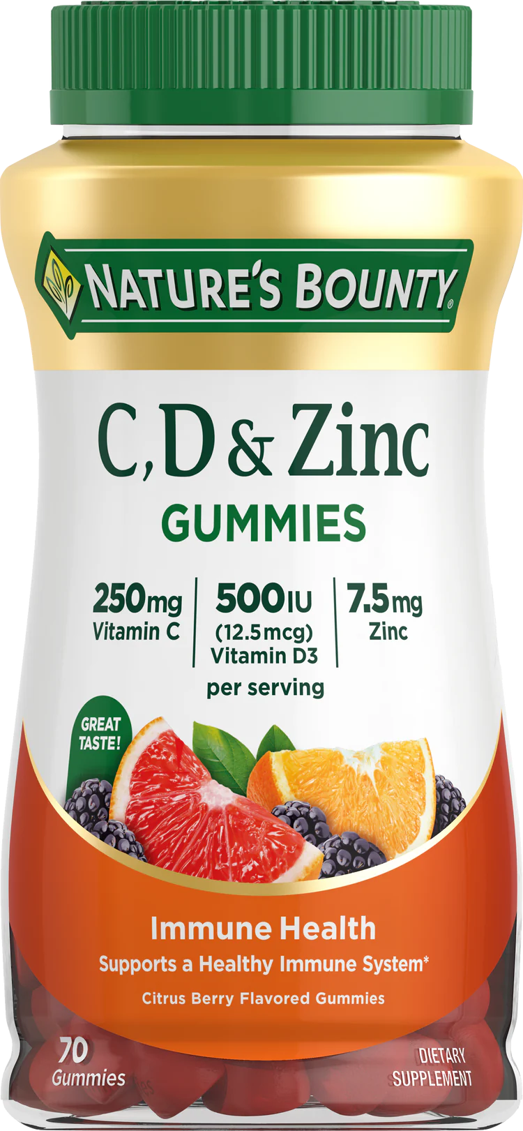 ZINC GUMMIES 30MG 70CT NATURE'S BOUNTY