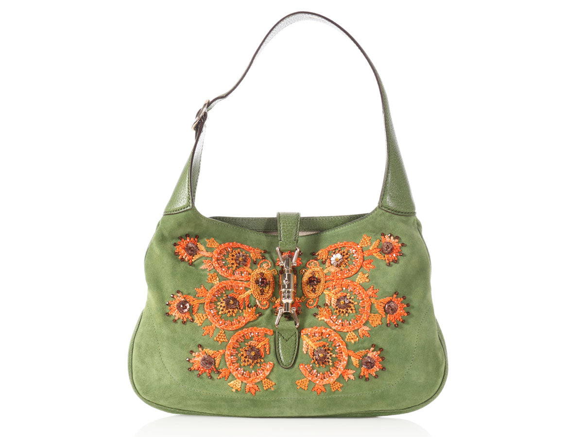 scünci Embossed Weave Bag - Green