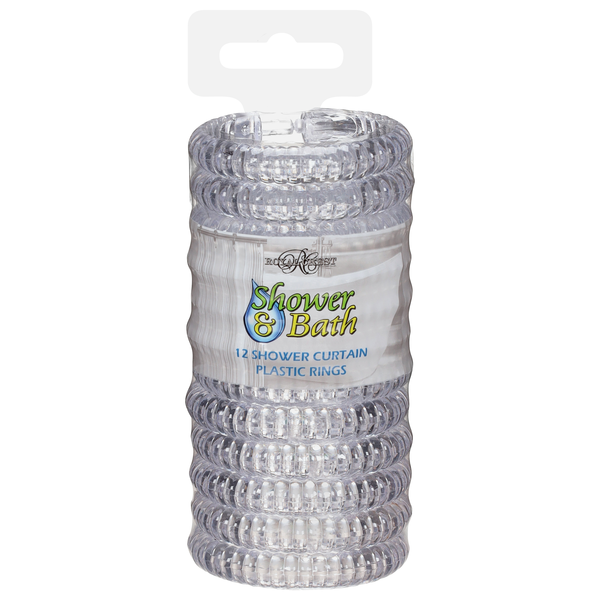 Royal Crest C-Shape Shower Curtain Rings - Metal, 12 count