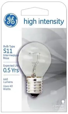 GE 40W S11 Appliance Microwave Owen High Intensity Light Bulb