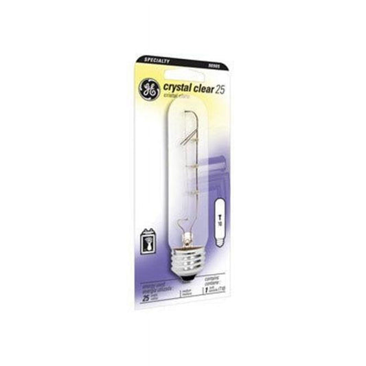 GE Lighting 25-Watt Crystal Clear Tubular T10 1CD Light Bulb, 1 Pack