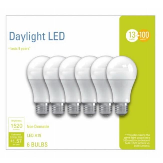 GE 8W A19 Daylight LED  Classic Shape Light Bulb