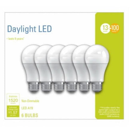 GE 8W A19 Daylight LED  Classic Shape Light Bulb