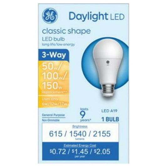 GE Lighting Daylight LED Light Bulb, A19 Medium Base, 5.5 Watt, 4 Pack