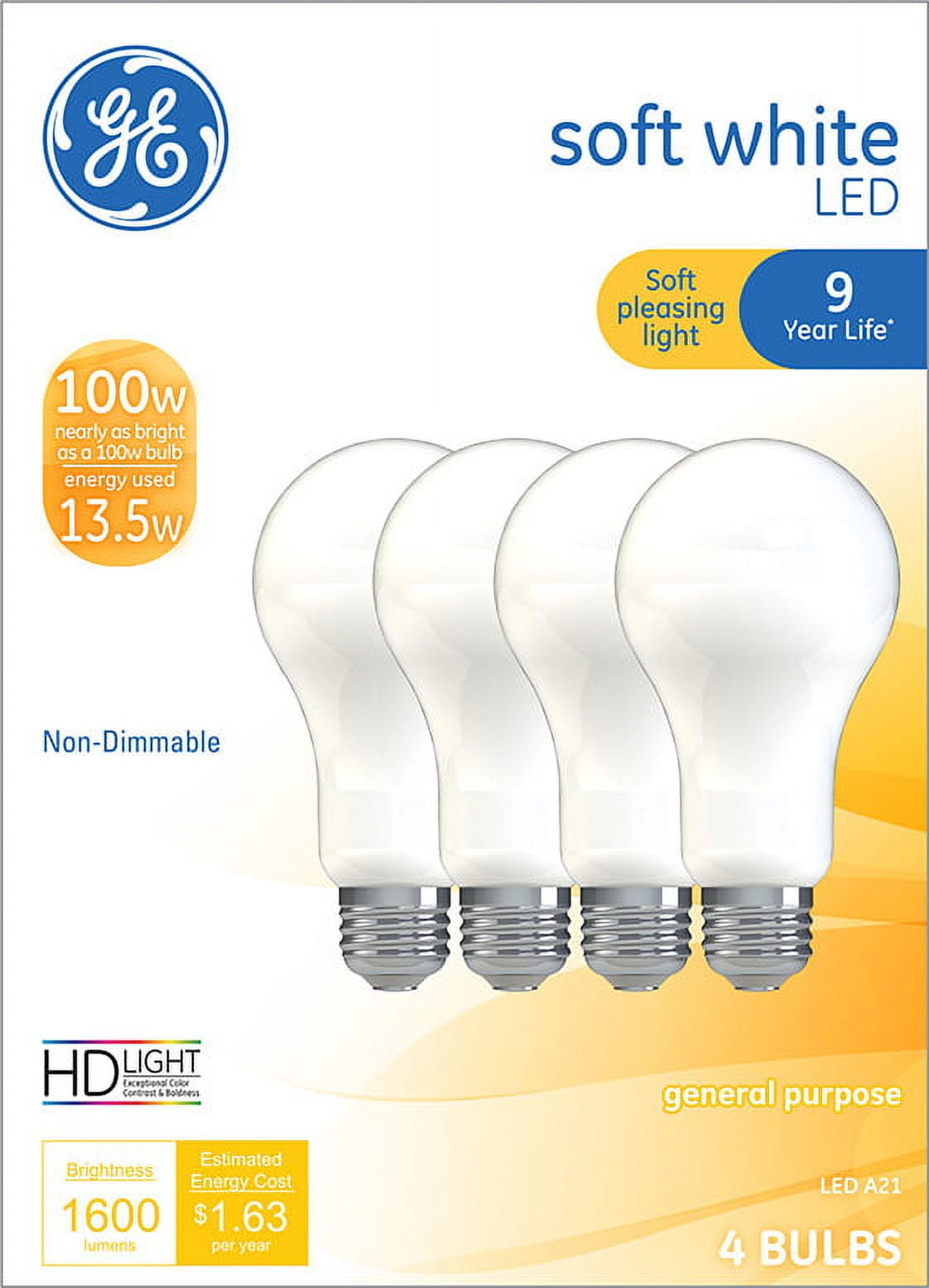 GE 200W A21 Soft White General Purpose Light Bulb