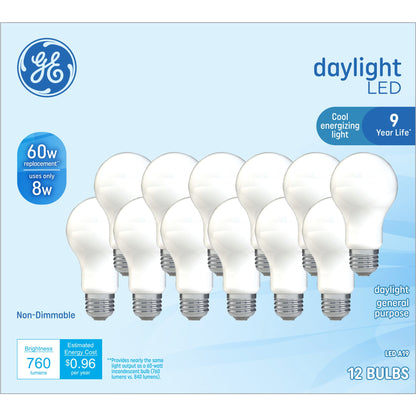 GE 5W A19 Daylight LED Classic Shape Light Bulbs