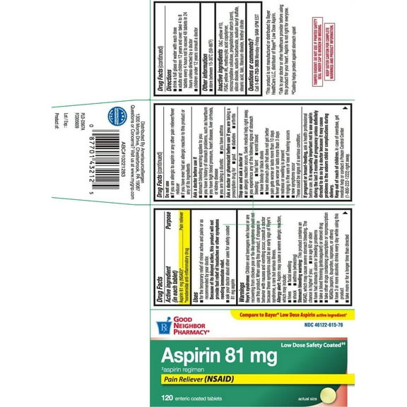 GNP ASPIRIN 325MG EC TAB 125CT