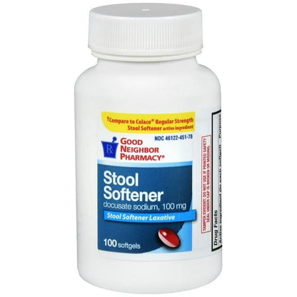 GNP STOOL SOFT AND LAX 8.6MG TAB 100CT