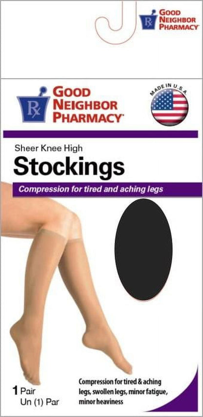 GNP STOCKING WMN KNEE SHR 20-30MMHG BG X