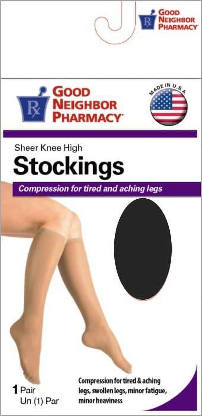 GNP STOCKING WMN KNEE SHR 20-30MMHG BK X
