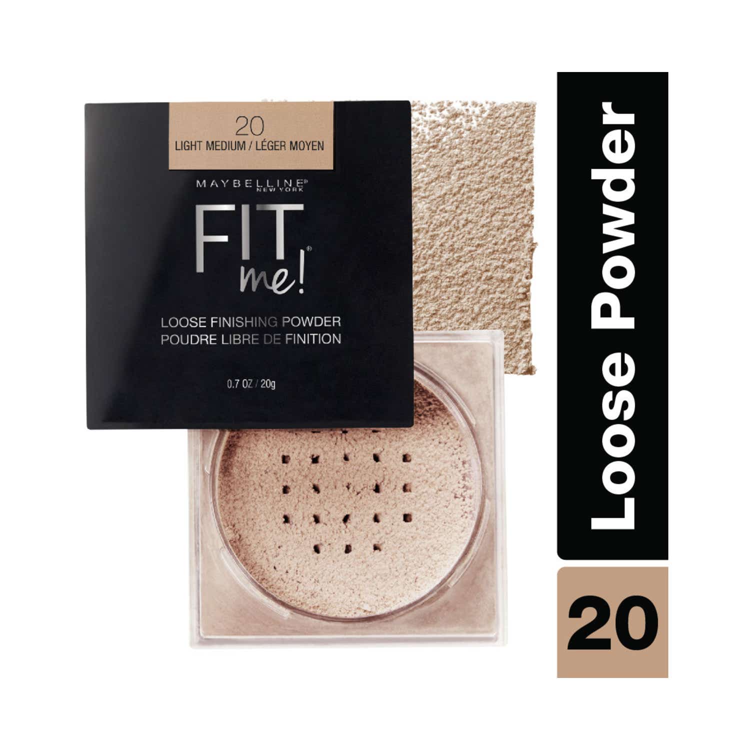 MAYBELLINE New York Fit Me Loose Finishing Powder Face Makeup, 030 Medium Deep, 0.7 oz