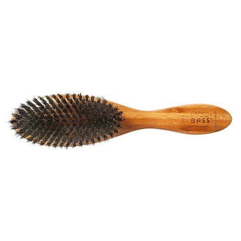 BASS Brushes Shine & Condition Brush With Natural Boar Bristles And Premium Bamboo Handle - 9 Rows