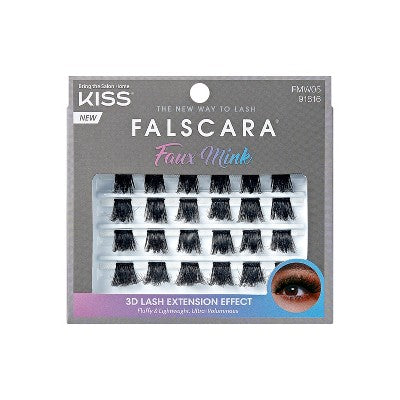 KISS imPress Press On False Lash Kit - Faux Mink Volume, 36 clusters