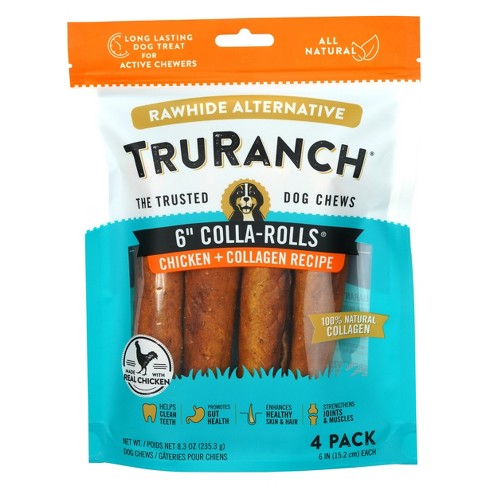 TruRanch 6" Collagen Rolls Chicken Flavor Dog Treats - 4 count