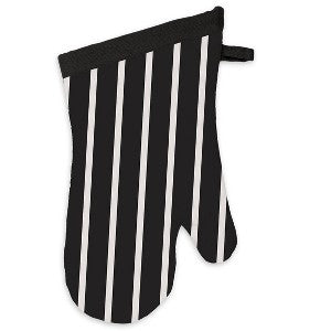 MUkitchen 100% Cotton Terry-Lined 13"x7" Oven Mitt - Onyx