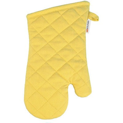 MUkitchen 100% Cotton Terry-Lined 13"x7" Oven Mitt - Aquamarine