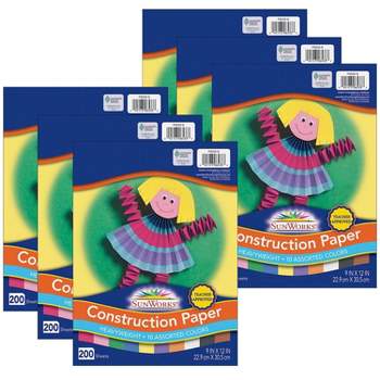 PRANG Medium Weight Construction Paper Pad, 48 sheets - 8 Assorted Colors, 9" x 12"