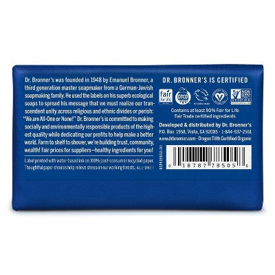 DR. BRONNER'S BAR SOAP,OG3,PEPPMNT,HEMP