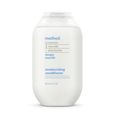 Method Simply Nourish Moisturizing Conditioner - Sulfate & Silicone Free - Travel Size, 3.4 oz