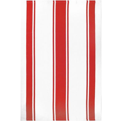 MUkitchen 100% Classic Stripe Towel - Crimson, 20"x30"