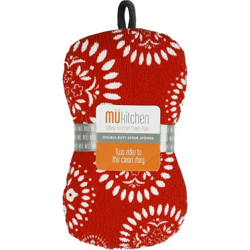 MUkitchen Durable Microfiber Sponge with Scrubber - Lemon Tree