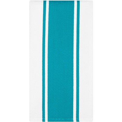 MUkitchen 100% Classic Stripe Towel - Aquamarine, 20"x30"