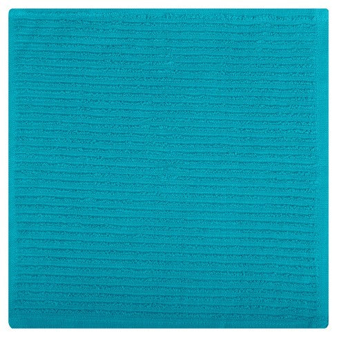 MUkitchen 100% Cotton Ridged Solid Cloth - Aquamarine, 12"x12"