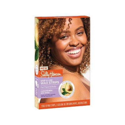 Sally Hansen Wax Strips Snip & Use For Face & Body 10 Count