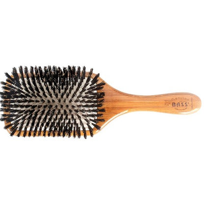 BASS Brushes Shine & Condition Brush With Natural Boar Bristles And Premium Bamboo Handle - 9 Rows
