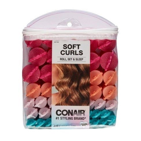 CONAIR Lift & Volume Heatless Foam Rollers - Assorted Sizes, 8 count