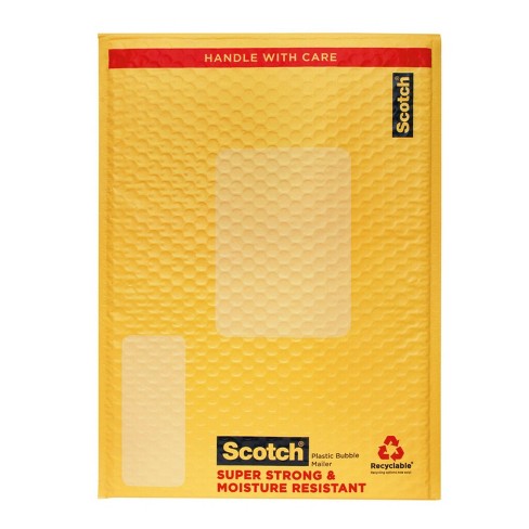 Scotch Plastic Bubble Mailer, 4 count Yellow - Size 5, 10.5" x 15.25"