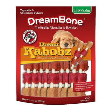 DreamBone Rawhide Free Dog Treats Mini Real Chicken Wrapped Chews, 15 count