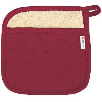 MUkitchen 100% Cotton Terry-Lined 13"x7" Oven Mitt - Crimson