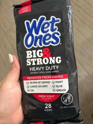 Wet Ones Anti-Bacterial Hand Wipes Big & Strong 28 Ct (6in)