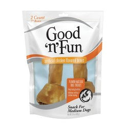 Good 'n' Fun Large Triple Flavored Wrapped Roll Rawhide Dog Treat, 2 count