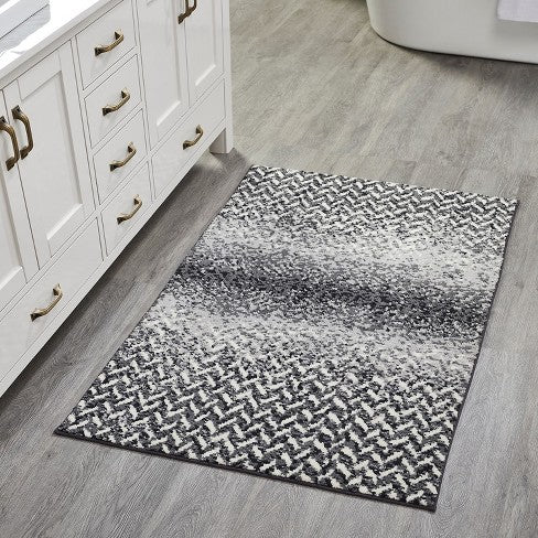 POLYESTER BATH RUG GRAY