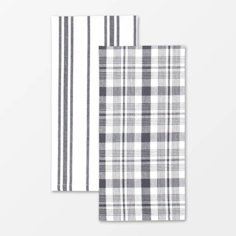 MUkitchen Farmhouse Weave 100% Cotton Kitchen Towels - Cabernet, 19" x 28", 2 Count