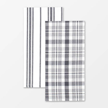 MUkitchen Farmhouse Weave 100% Cotton Kitchen Towels - Cabernet, 19" x 28", 2 Count