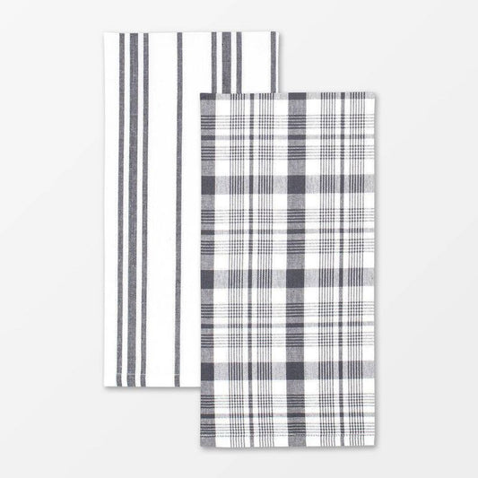 MUkitchen Farmhouse Weave 100% Cotton Kitchen Towels - Cabernet, 19" x 28", 2 Count