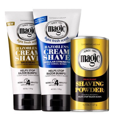 SoftSheen Carson Magic Shaving Powder + Razorless Depilatory with Fragrance for Coarse Textured Beards