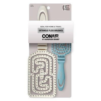 CONAIR Detangling Flexi Hair Brush, 2 count