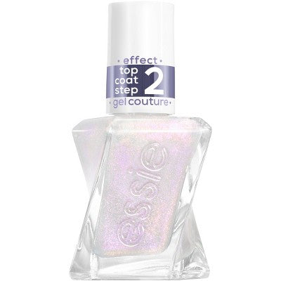 essie Gel Couture Metallic Glaze Long Wear Top Coat Salon-Quality Vegan Nail Polish - Blushed Metal