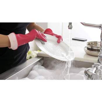 Casabella Premium Waterblock Cleaning Gloves - Pink, Small