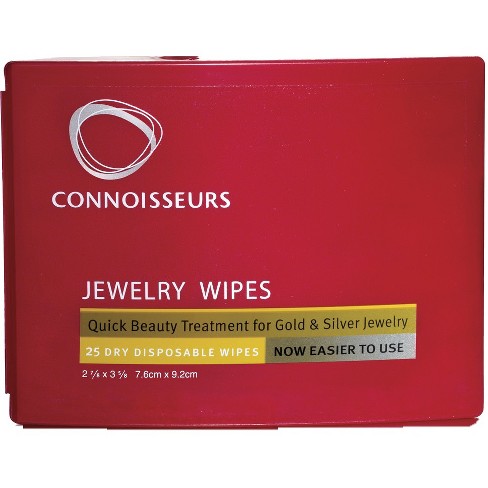 CONNOISSEURS Silver & Gold Jewelry Wipe Compact, 25 count