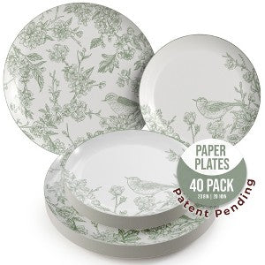 SENSATIONS Premium Paper Dinner Plates - Modern Monochrome, 20 count